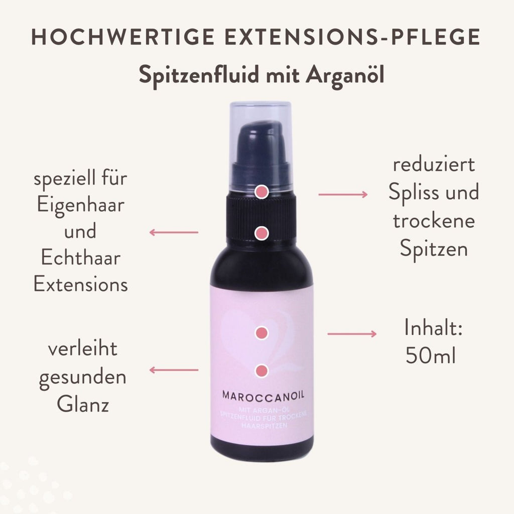 Spitzenfluid mit Arganöl für Echthaar Extensions - Hair2Heart