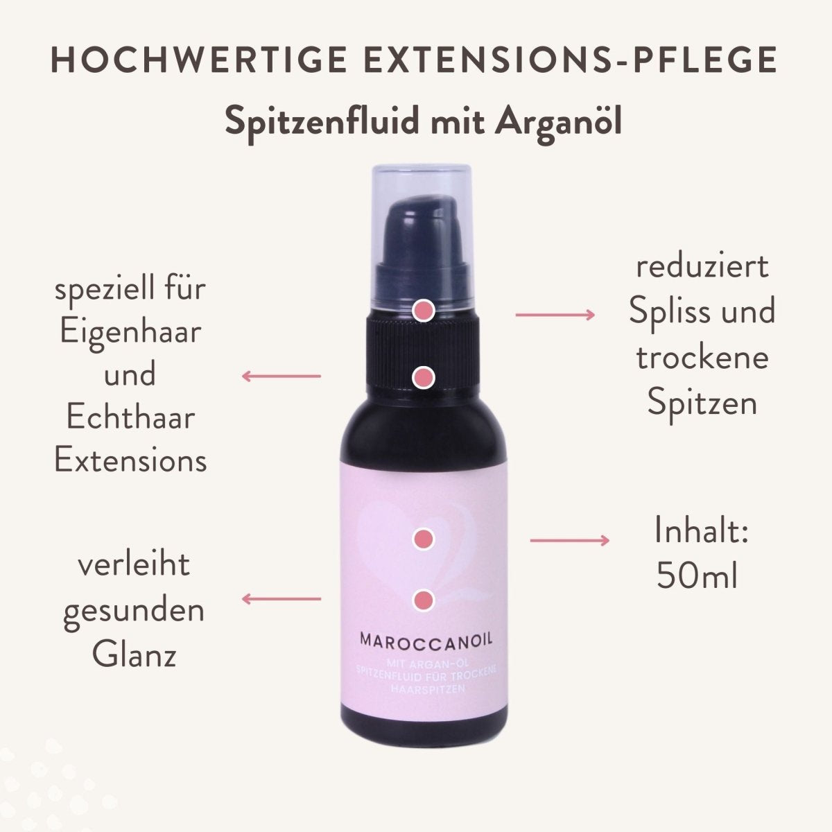 Spitzenfluid mit Arganöl für Echthaar Extensions - Hair2Heart
