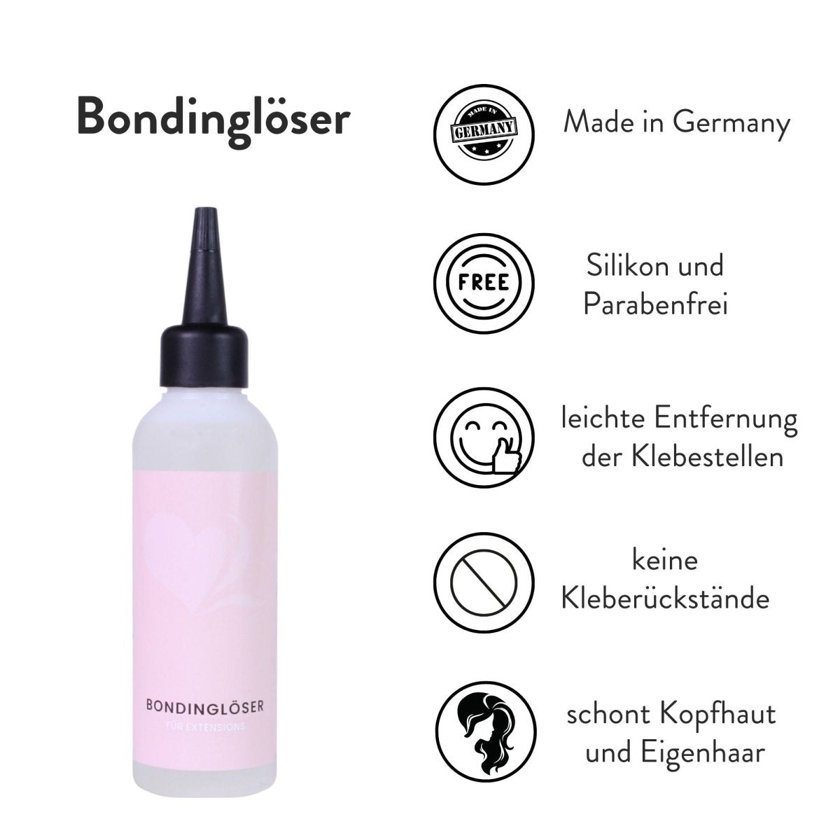 großes Bonding Remover-Set für Bonding Extensions aus Echthaar - Hair2Heart
