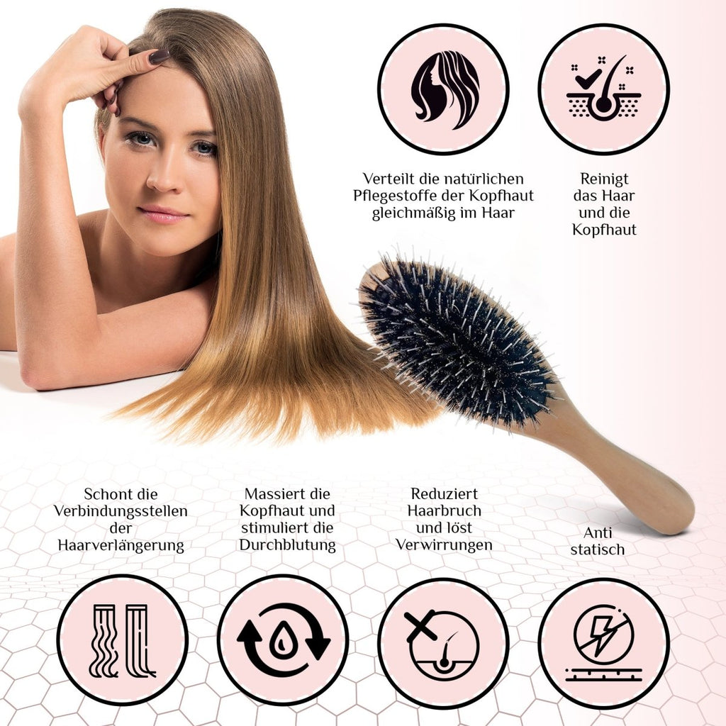 Bürste für Extensions - Holz Haarbürste - Hair2Heart