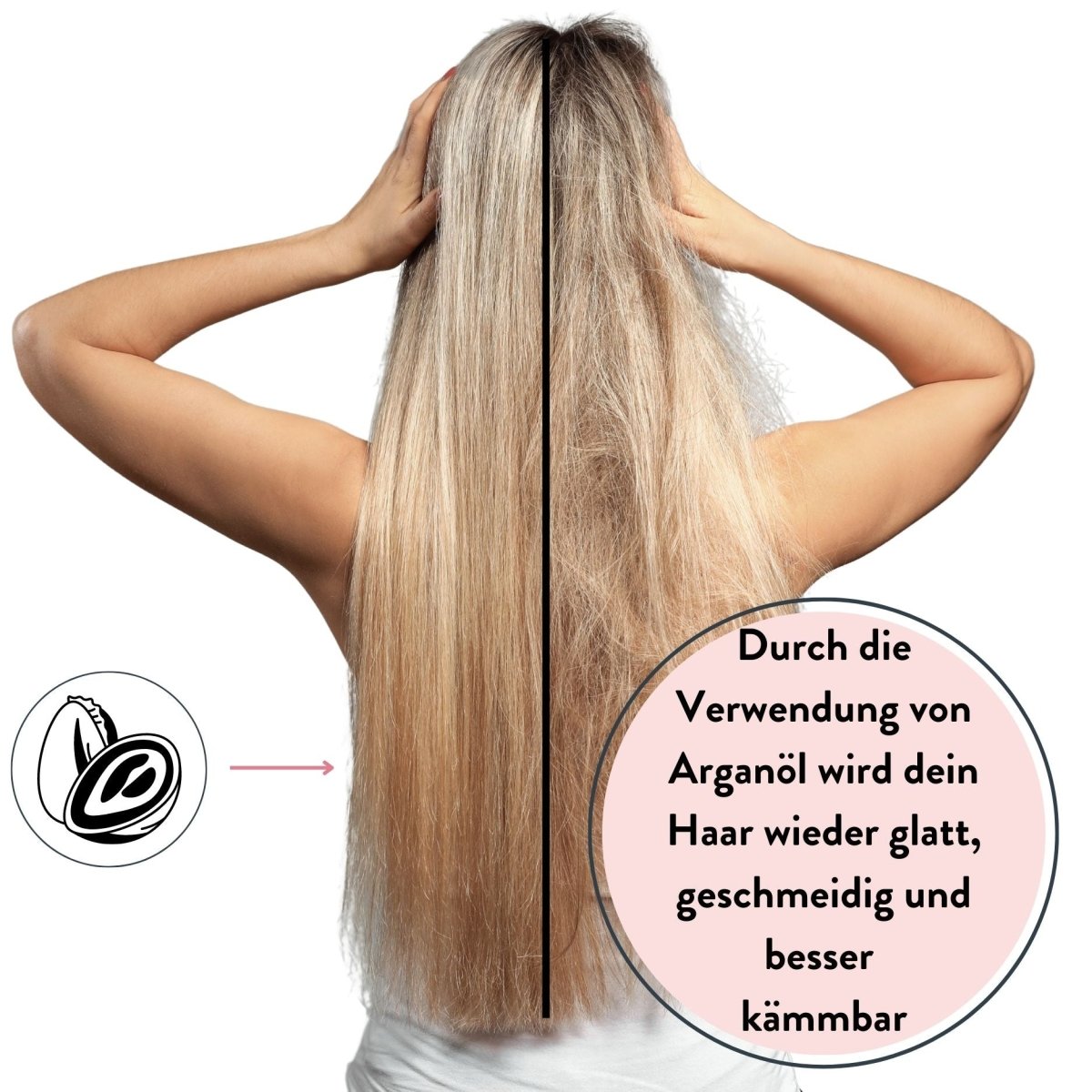Spitzenfluid mit Arganöl für Echthaar Extensions - Hair2Heart