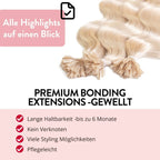 Premium Bondings gewellt - Hair2Heart Echthaar
