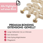 Premium Bondings gewellt - Hair2Heart Echthaar