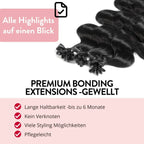 Premium Bondings gewellt - Hair2Heart Echthaar