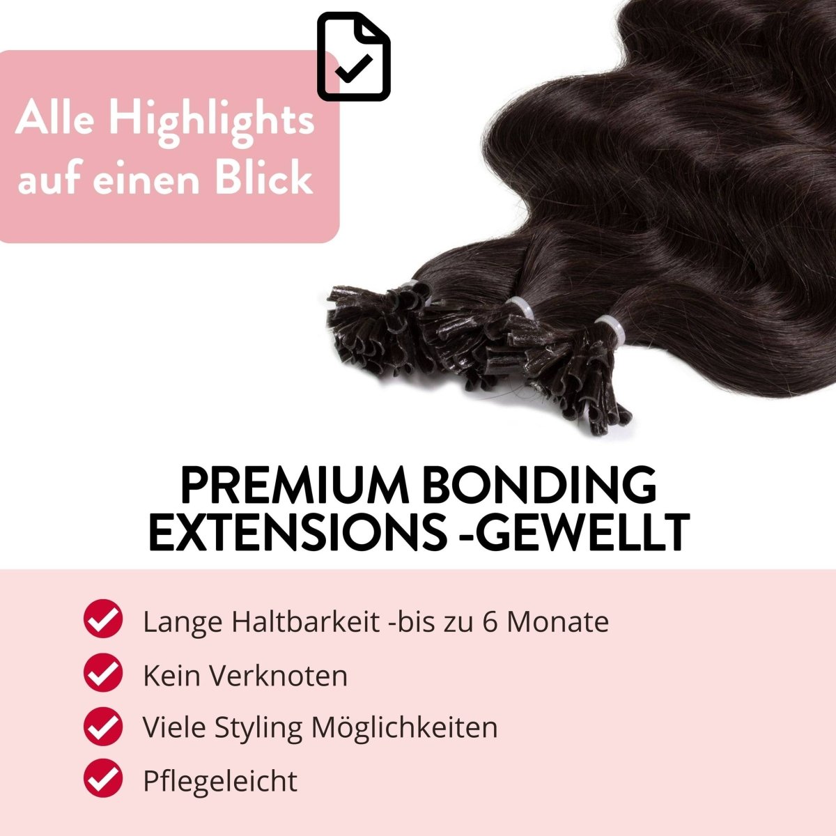 Premium Bondings gewellt - Hair2Heart Echthaar