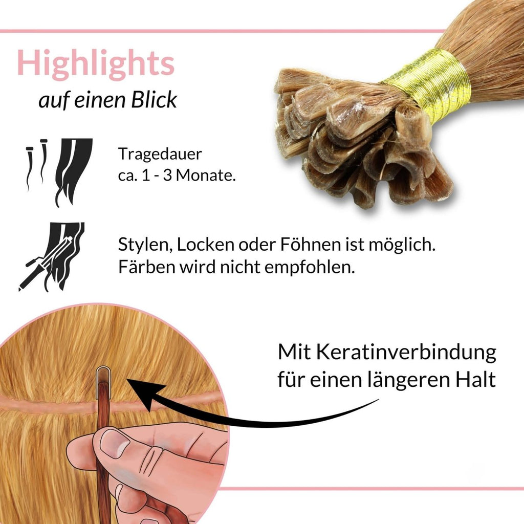 Bonding Extensions gewellt aus Remy Echthaar - Hair2Heart