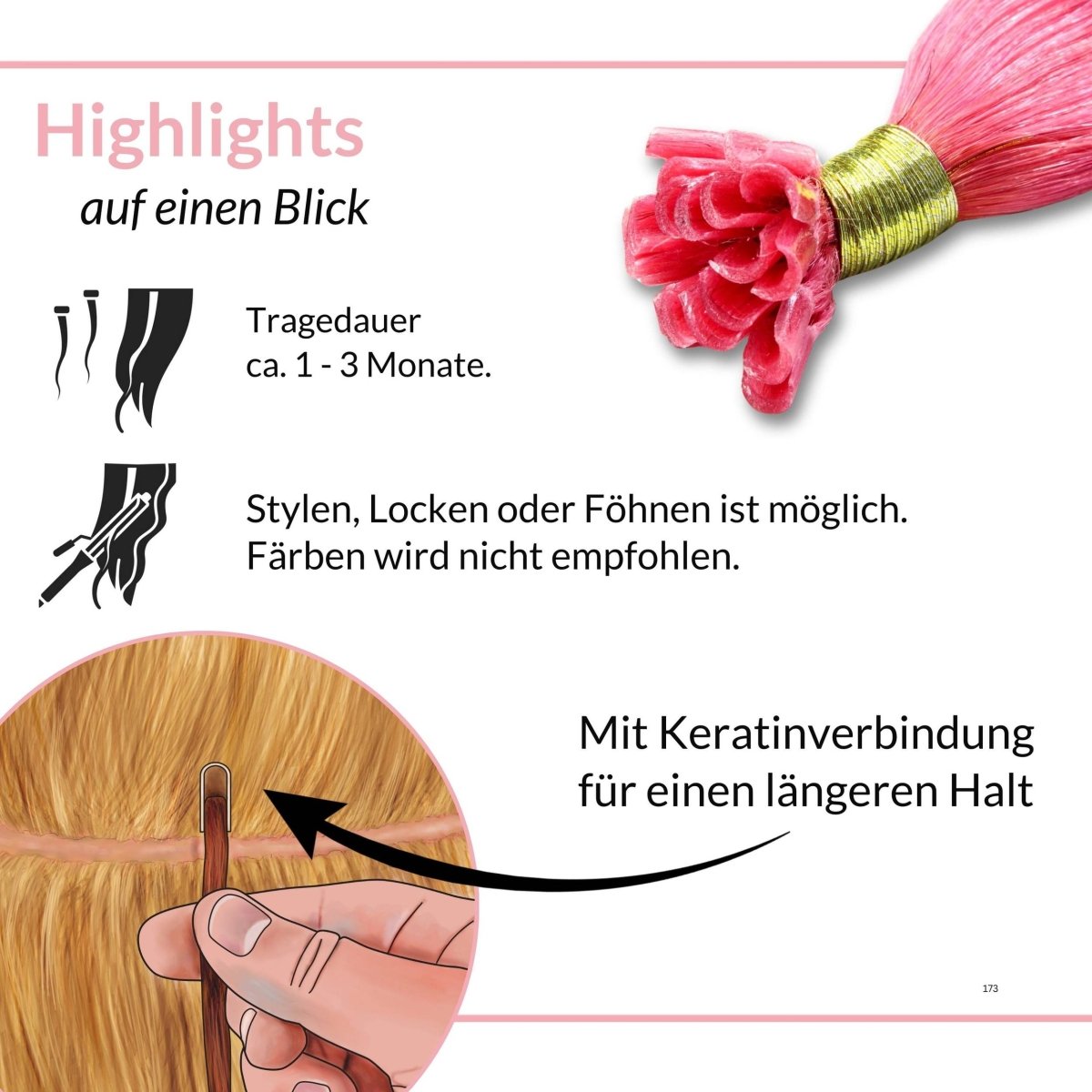 Bonding Extensions gewellt aus Remy Echthaar - Hair2Heart