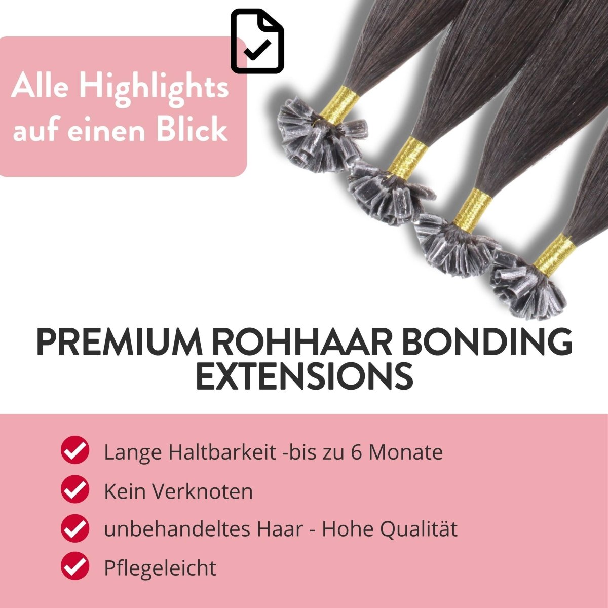 Premium Rohhaar Bonding Extensions - Hair2Heart