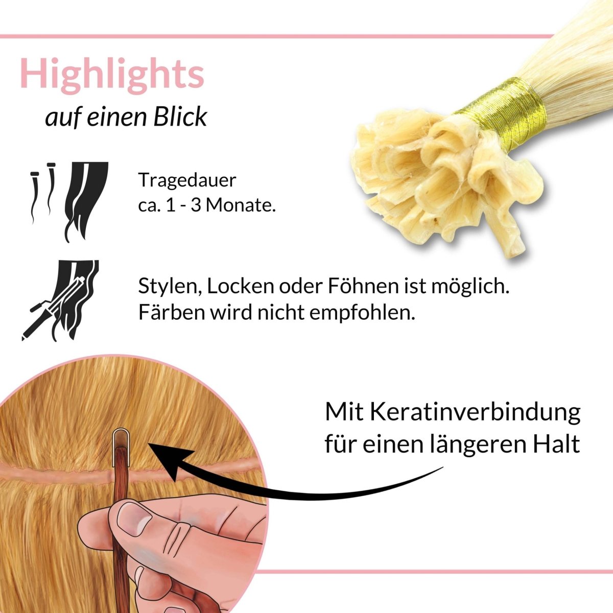 Bonding Extensions - glatt - Hair2Heart