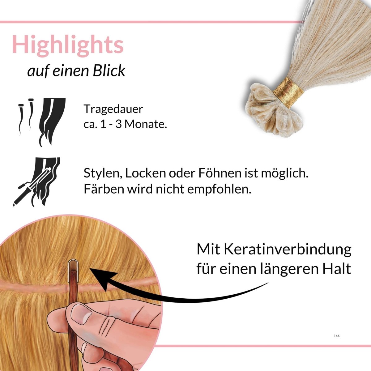 Bonding Extensions - glatt - Hair2Heart