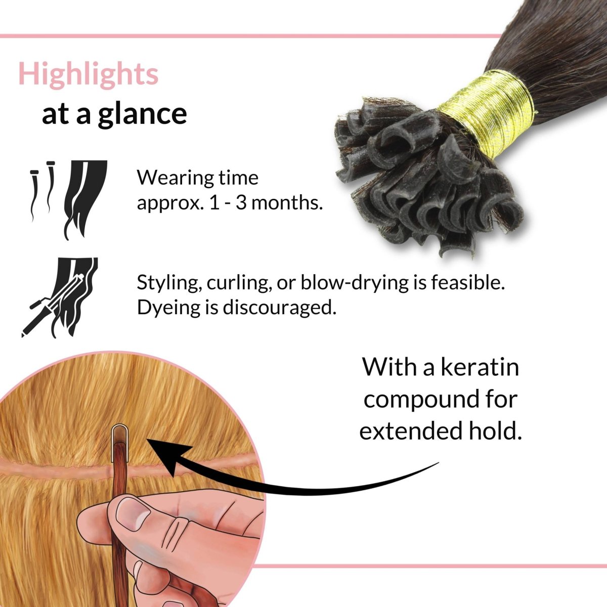 Bonding Extensions - glatt - Hair2Heart