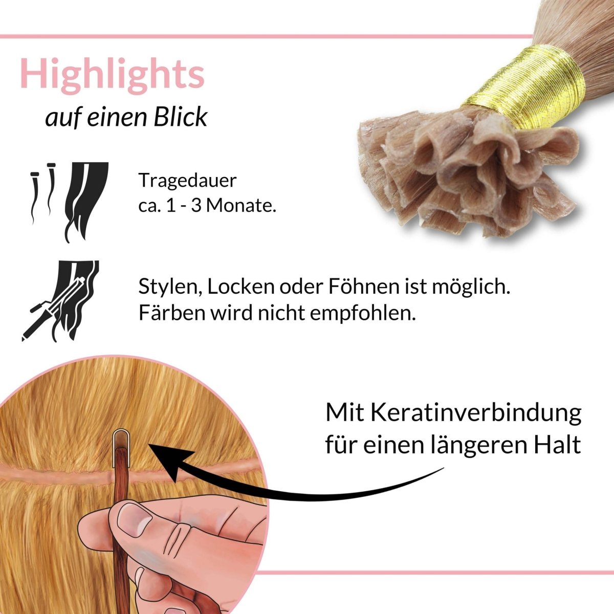 Bonding Extensions - glatt - Hair2Heart