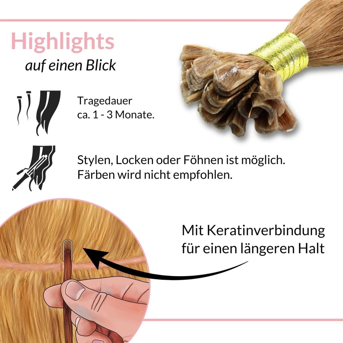 Bonding Extensions - glatt - Hair2Heart