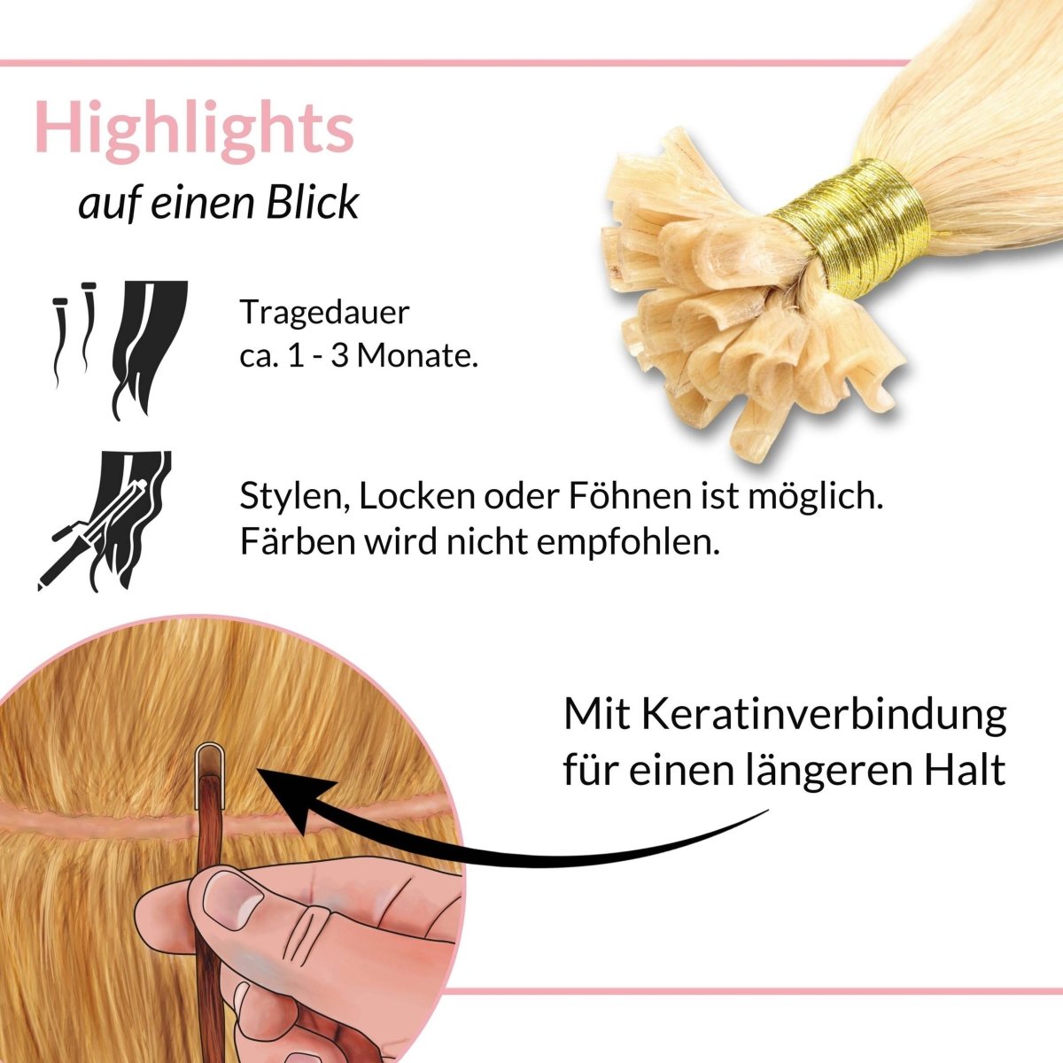 Bonding Extensions - glatt - Hair2Heart