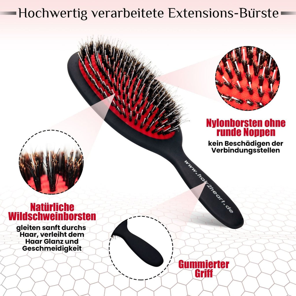 Bürste für Extensions - schwarz Haarbürste für Echthaar - Hair2Heart
