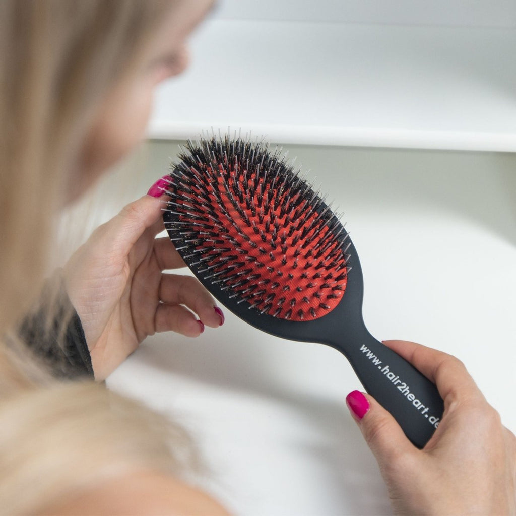 Bürste für Extensions - schwarz Haarbürste für Echthaar - Hair2Heart