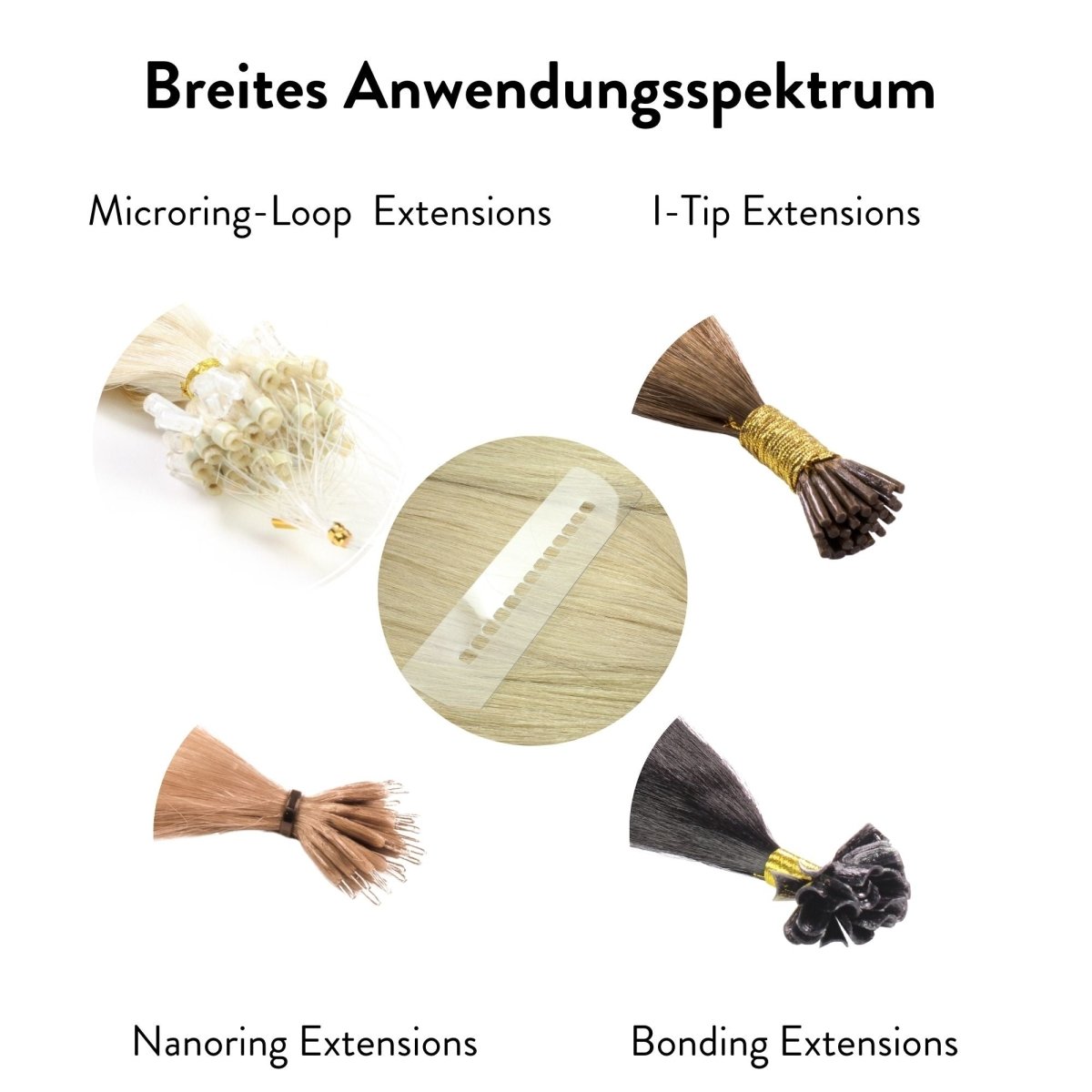 Große Extensions Schablone für Bonding Extensions - Hair2Heart