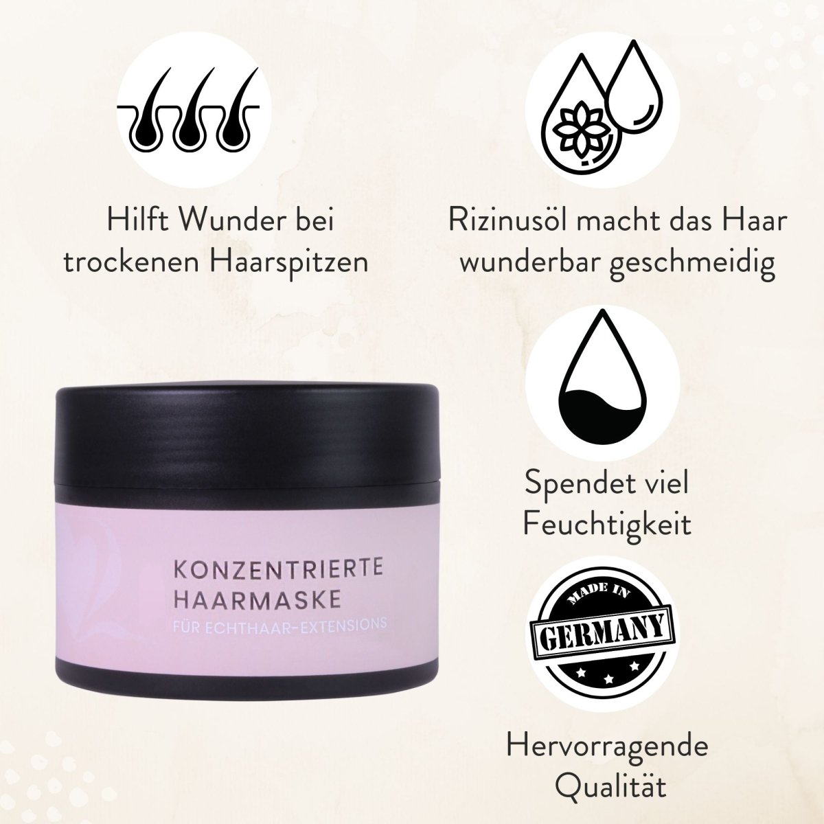 Haarmaske für Extensions 250ml Echthaar - Hair2Heart