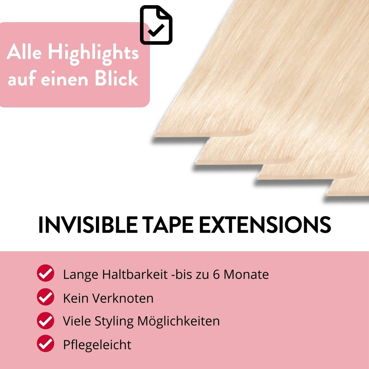 Invisible Tape Extensions - Premium aus Remy Echthaar - Hair2Heart