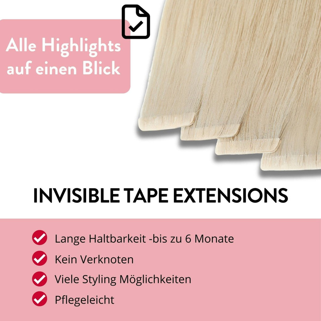 Invisible Tape Extensions - Premium aus Remy Echthaar - Hair2Heart