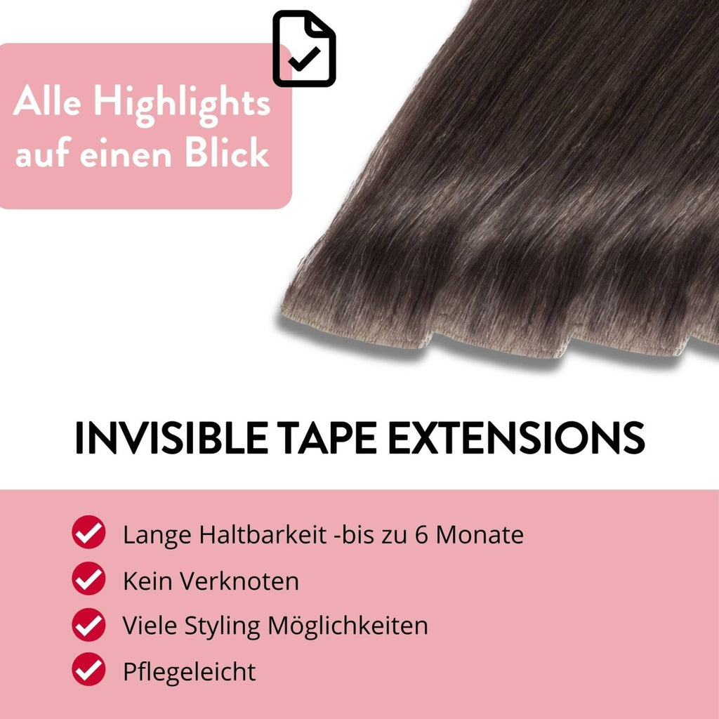 Invisible Tape Extensions - Premium aus Remy Echthaar - Hair2Heart