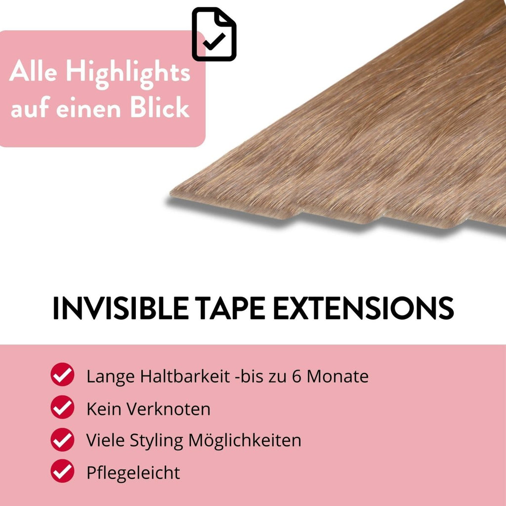 Invisible Tape Extensions - Premium aus Remy Echthaar - Hair2Heart