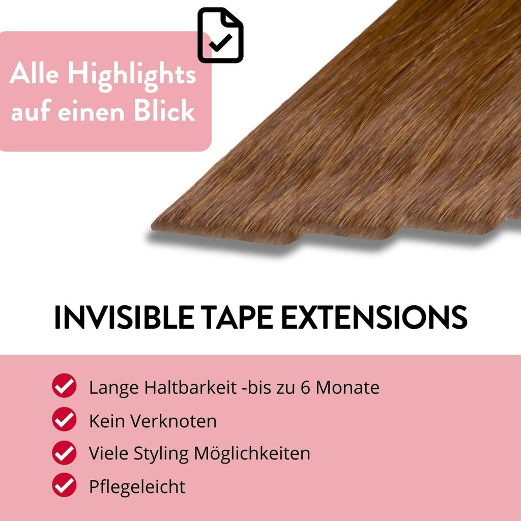Invisible Tape Extensions - Premium aus Remy Echthaar - Hair2Heart