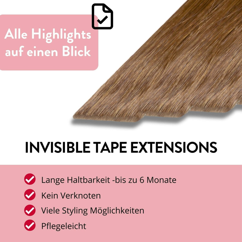 Invisible Tape Extensions - Premium aus Remy Echthaar - Hair2Heart