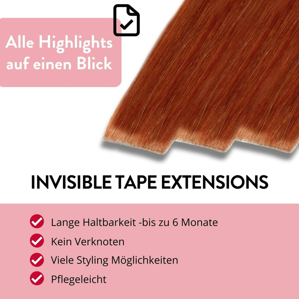 Invisible Tape Extensions - Premium aus Remy Echthaar - Hair2Heart