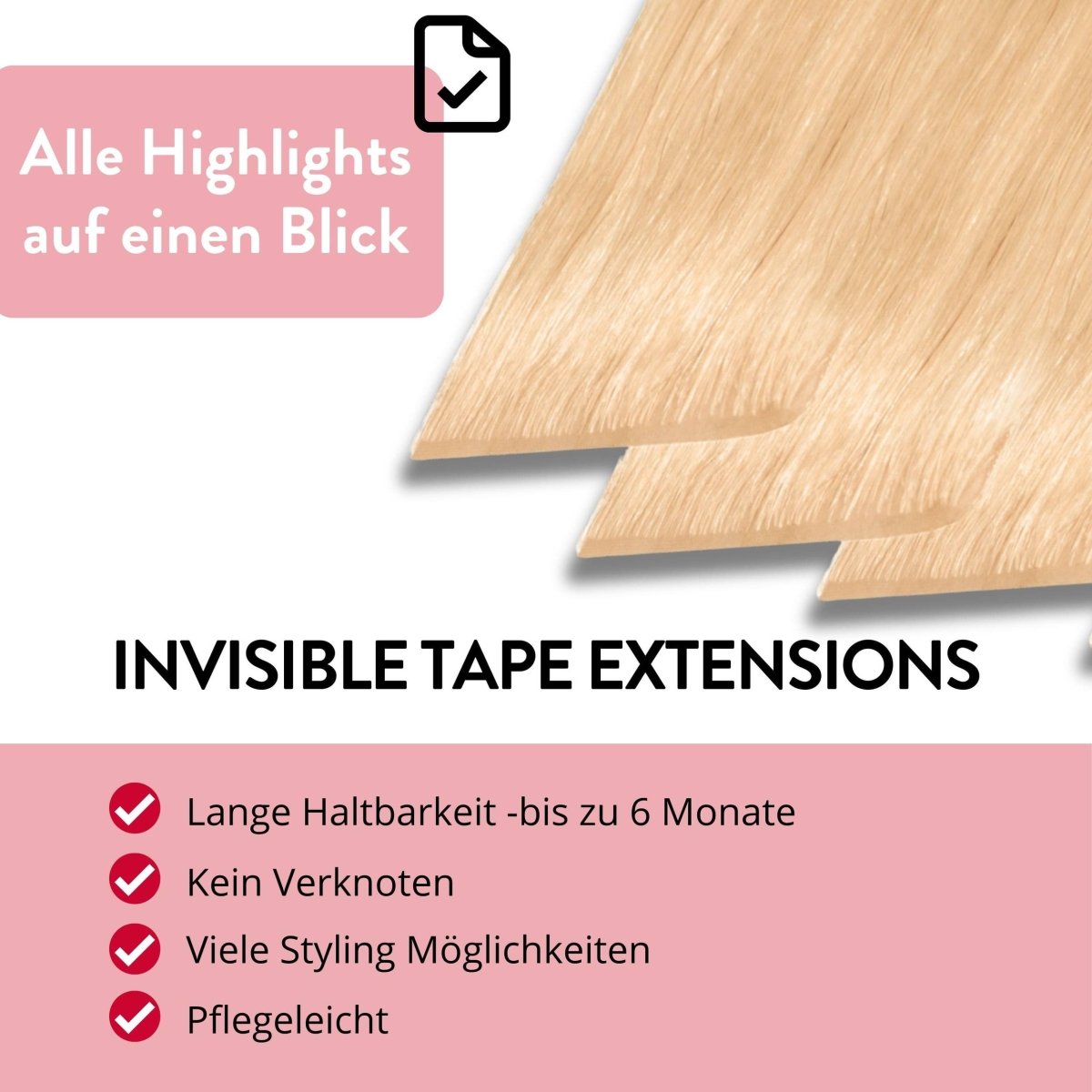 Invisible Tape Extensions - Premium aus Remy Echthaar - Hair2Heart