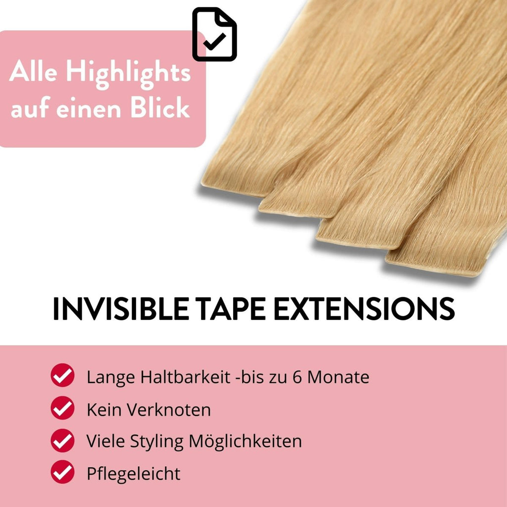 Invisible Tape Extensions - Premium aus Remy Echthaar - Hair2Heart