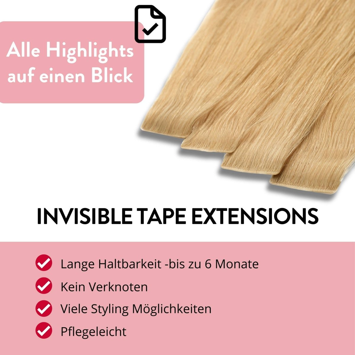 Invisible Tape Extensions - Premium aus Remy Echthaar - Hair2Heart