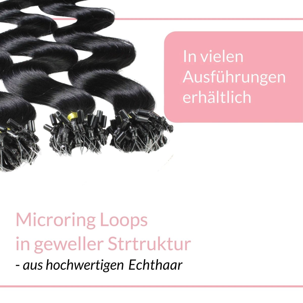 Microring Loops - gewellt Extensions aus Echthaar - Hair2Heart