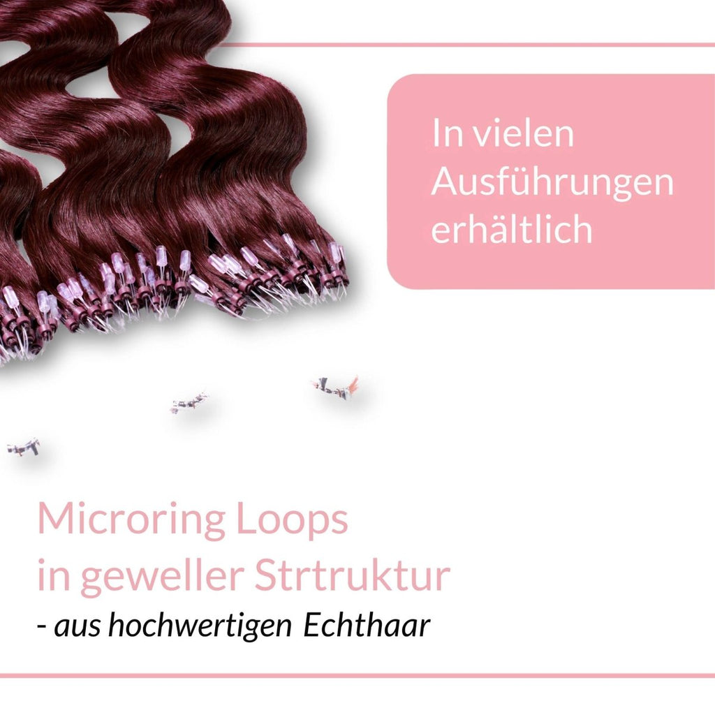 Microring Loops - gewellt Extensions aus Echthaar - Hair2Heart