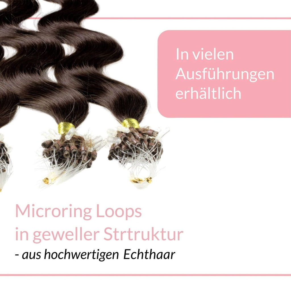 Microring Loops - gewellt Extensions aus Echthaar - Hair2Heart