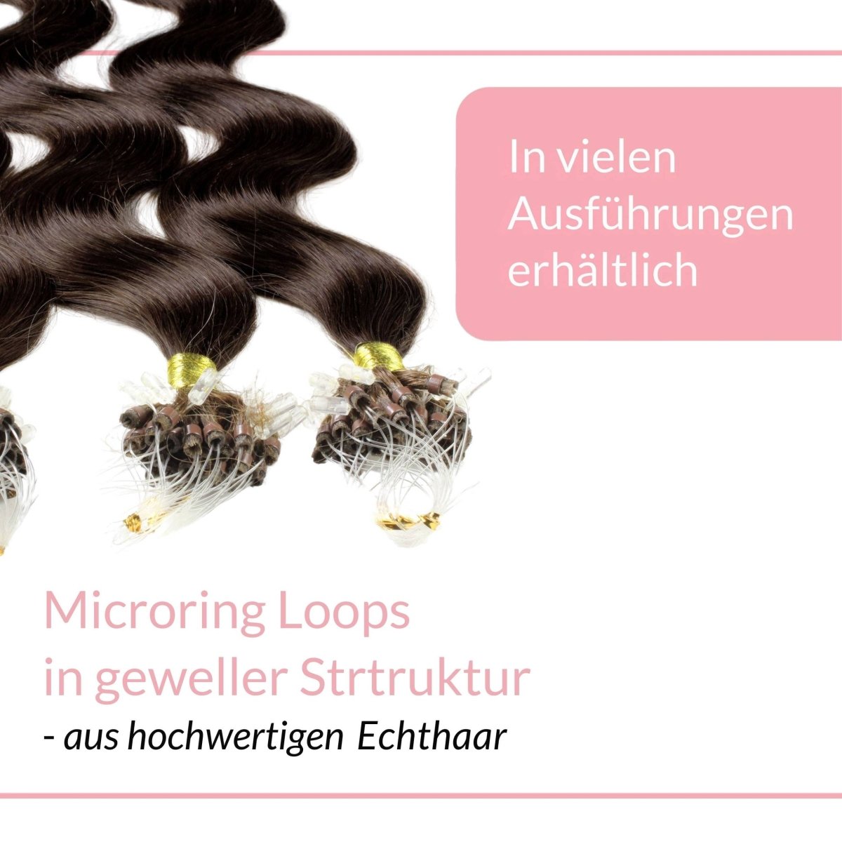 Microring Loops - gewellt Extensions aus Echthaar - Hair2Heart