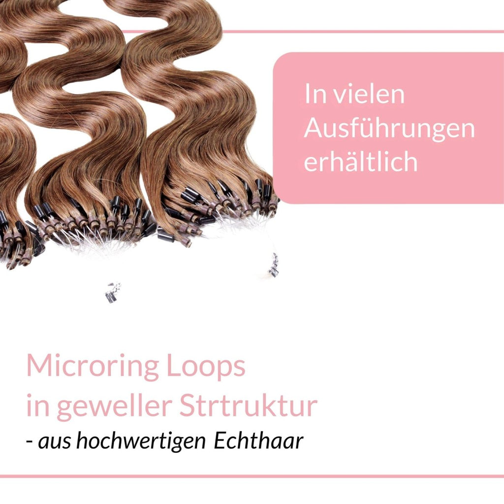 Microring Loops - gewellt Extensions aus Echthaar - Hair2Heart