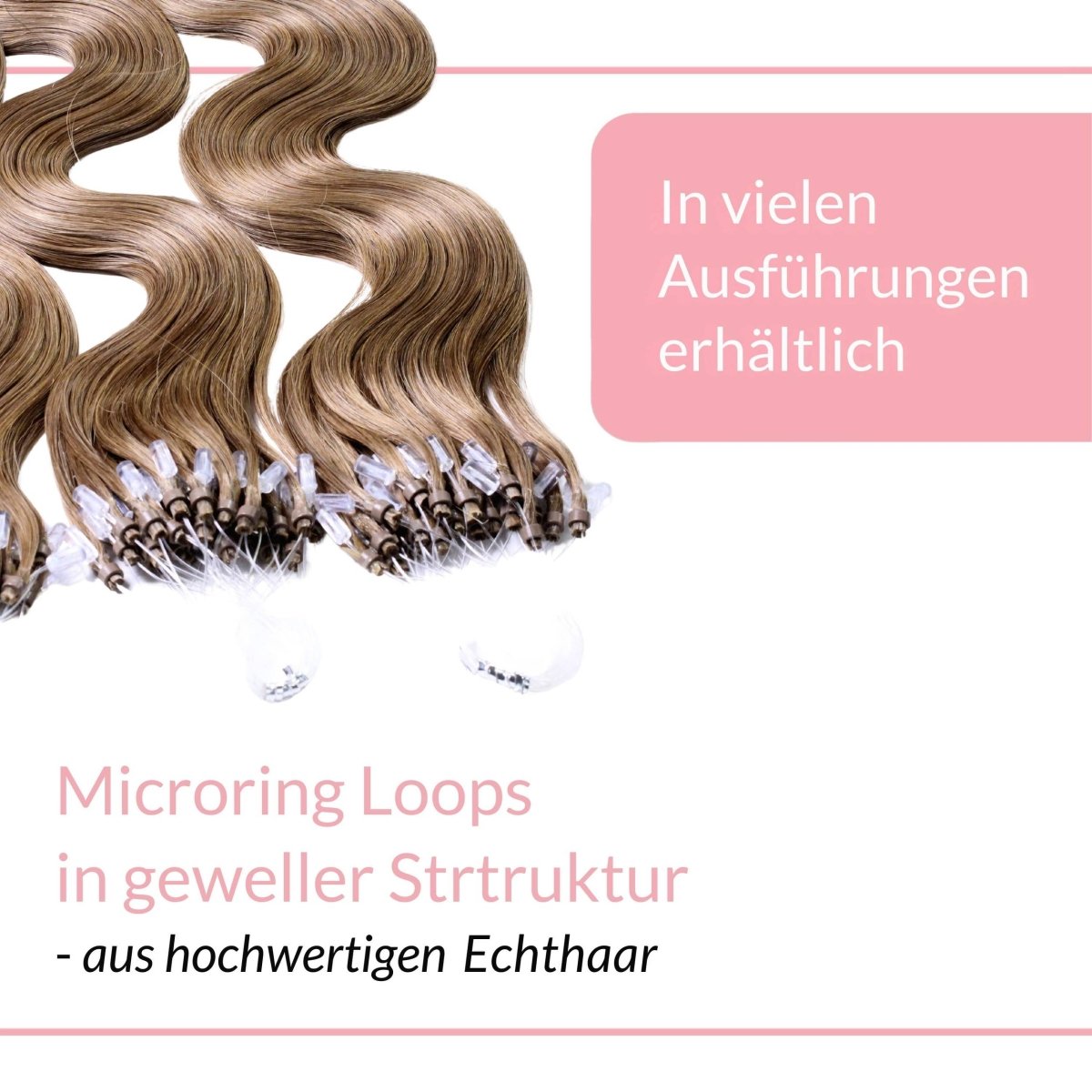 Microring Loops - gewellt Extensions aus Echthaar - Hair2Heart