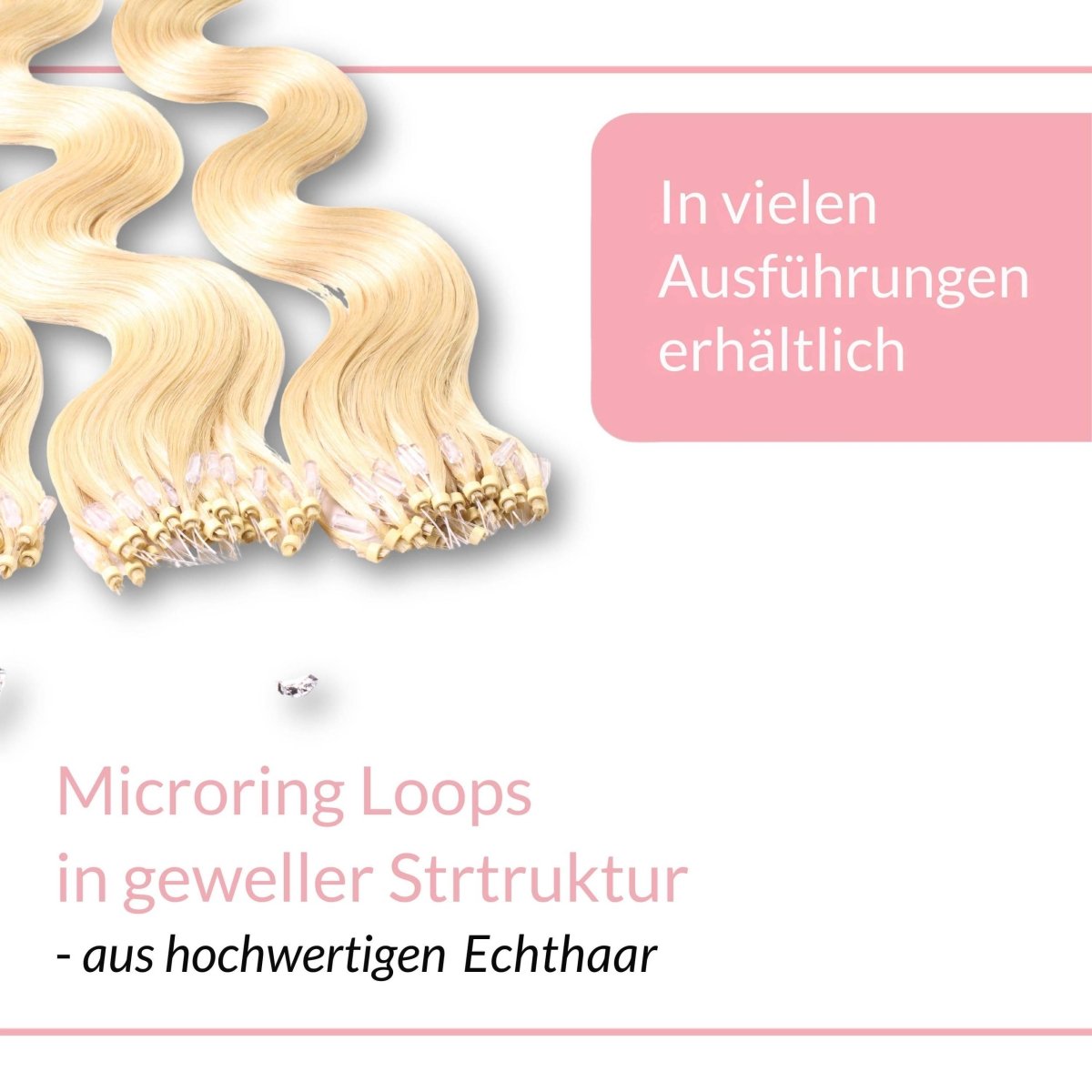 Microring Loops - gewellt Extensions aus Echthaar - Hair2Heart