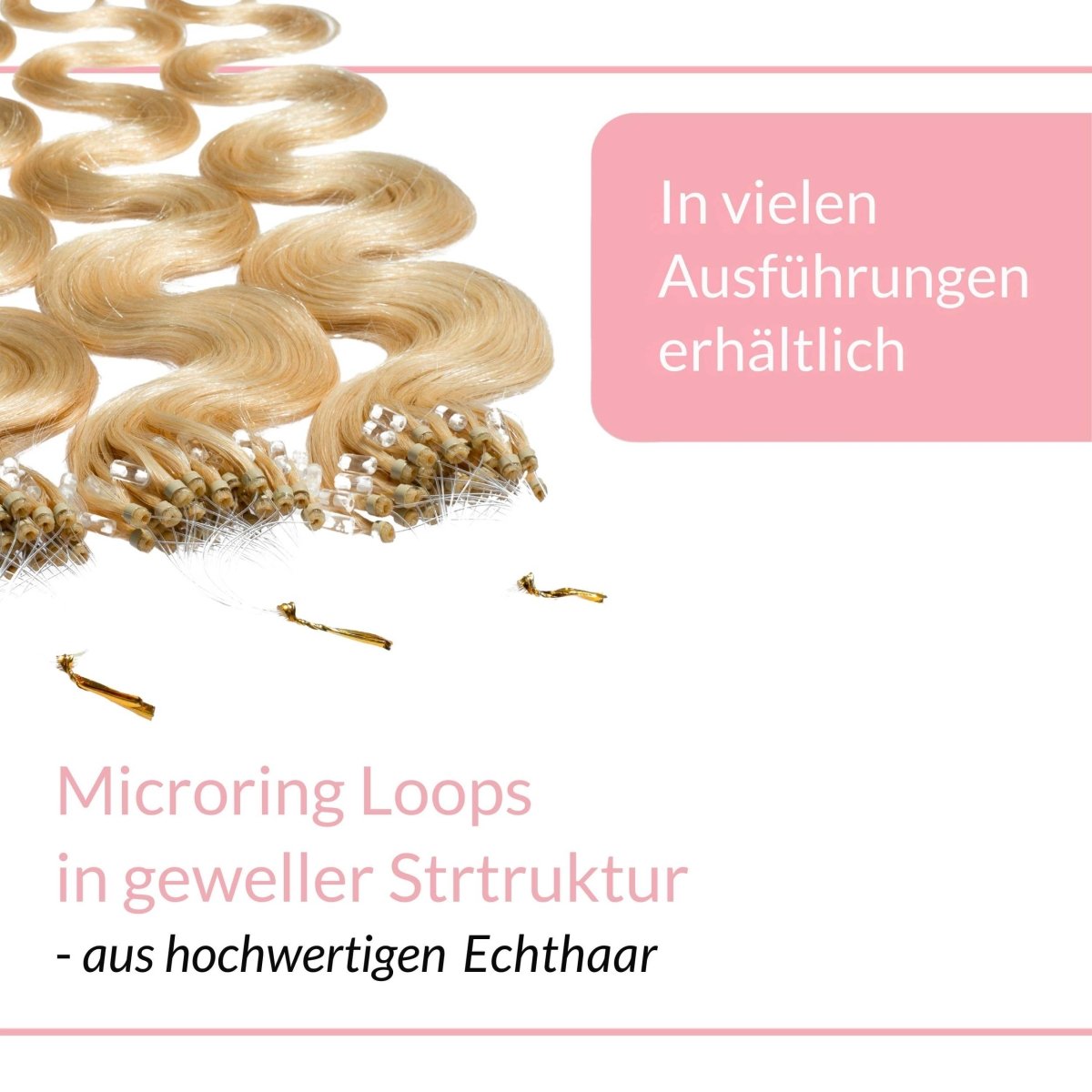 Microring Loops - gewellt Extensions aus Echthaar - Hair2Heart