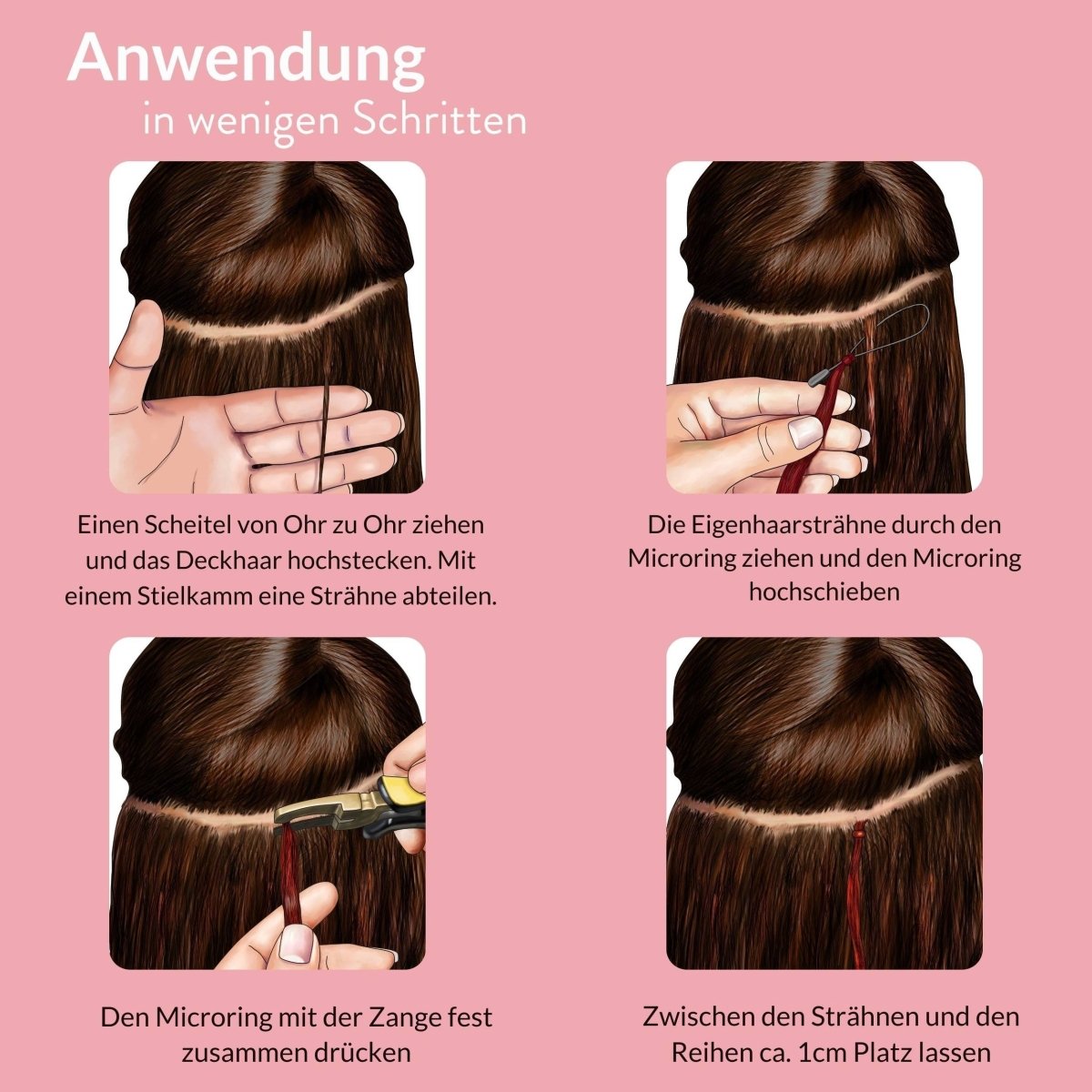 Premium Rohhaar Microring Extensions Remy Echthaar - Hair2Heart