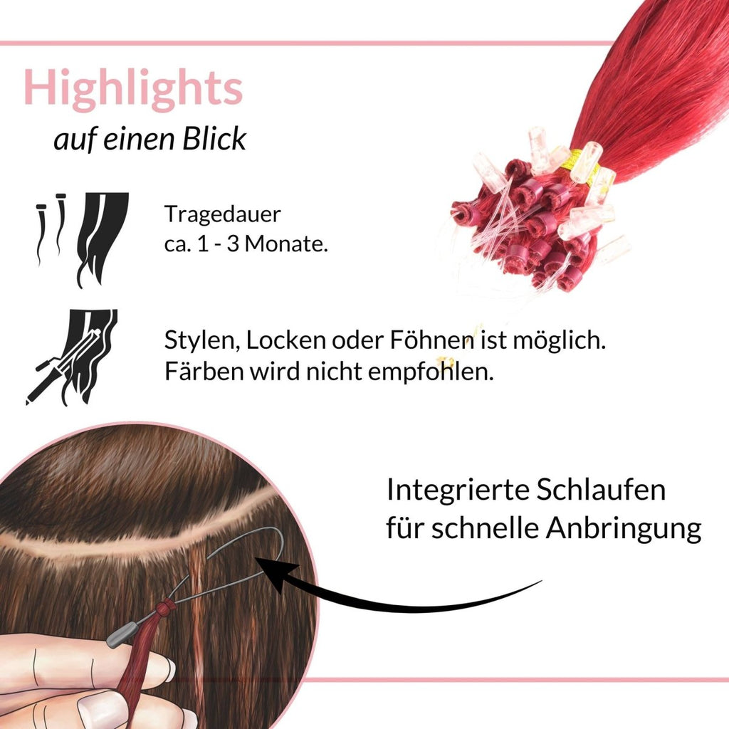 Microring Loops - glatt aus Echthaar - Hair2Heart