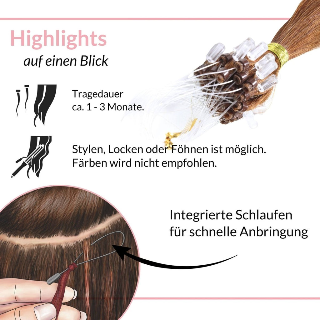Microring Loops - glatt aus Echthaar - Hair2Heart