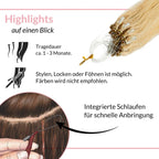 Microring Loops - glatt aus Echthaar - Hair2Heart