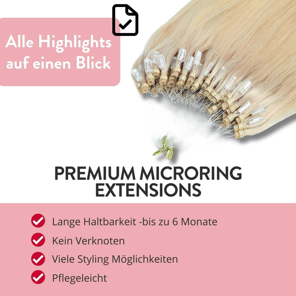 Premium Microring Extensions - Hair2Heart Echthaar