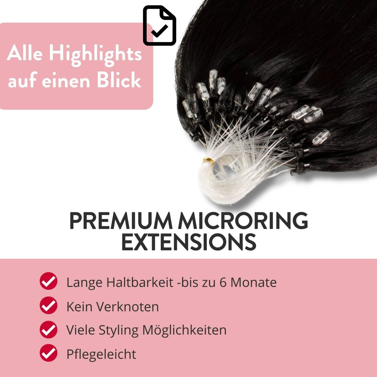 Premium Microring Extensions - Hair2Heart Echthaar