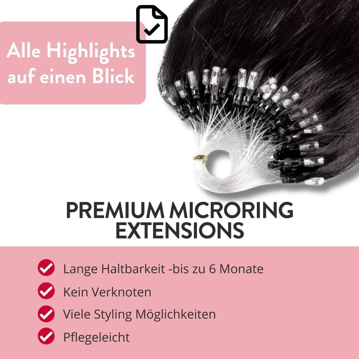 Premium Microring Extensions - Hair2Heart Echthaar