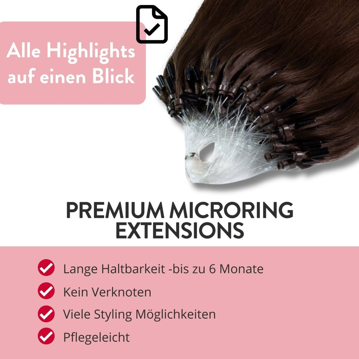 Premium Microring Extensions - Hair2Heart Echthaar