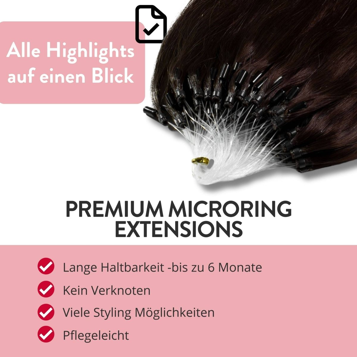 Premium Microring Extensions - Hair2Heart Echthaar