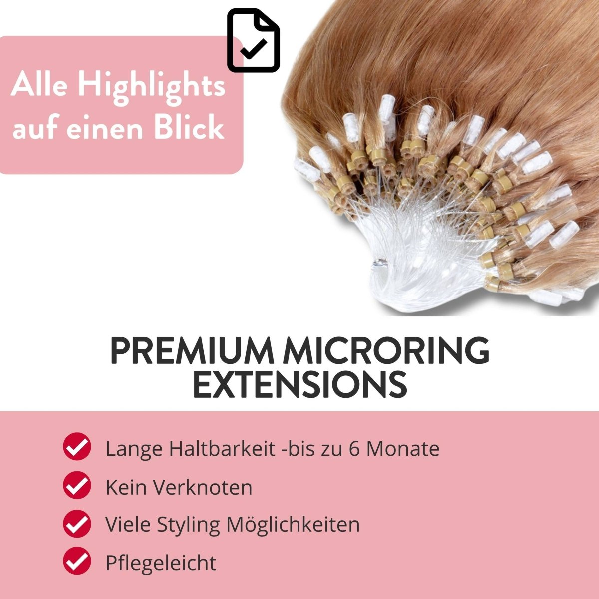 Premium Microring Extensions - Hair2Heart Echthaar